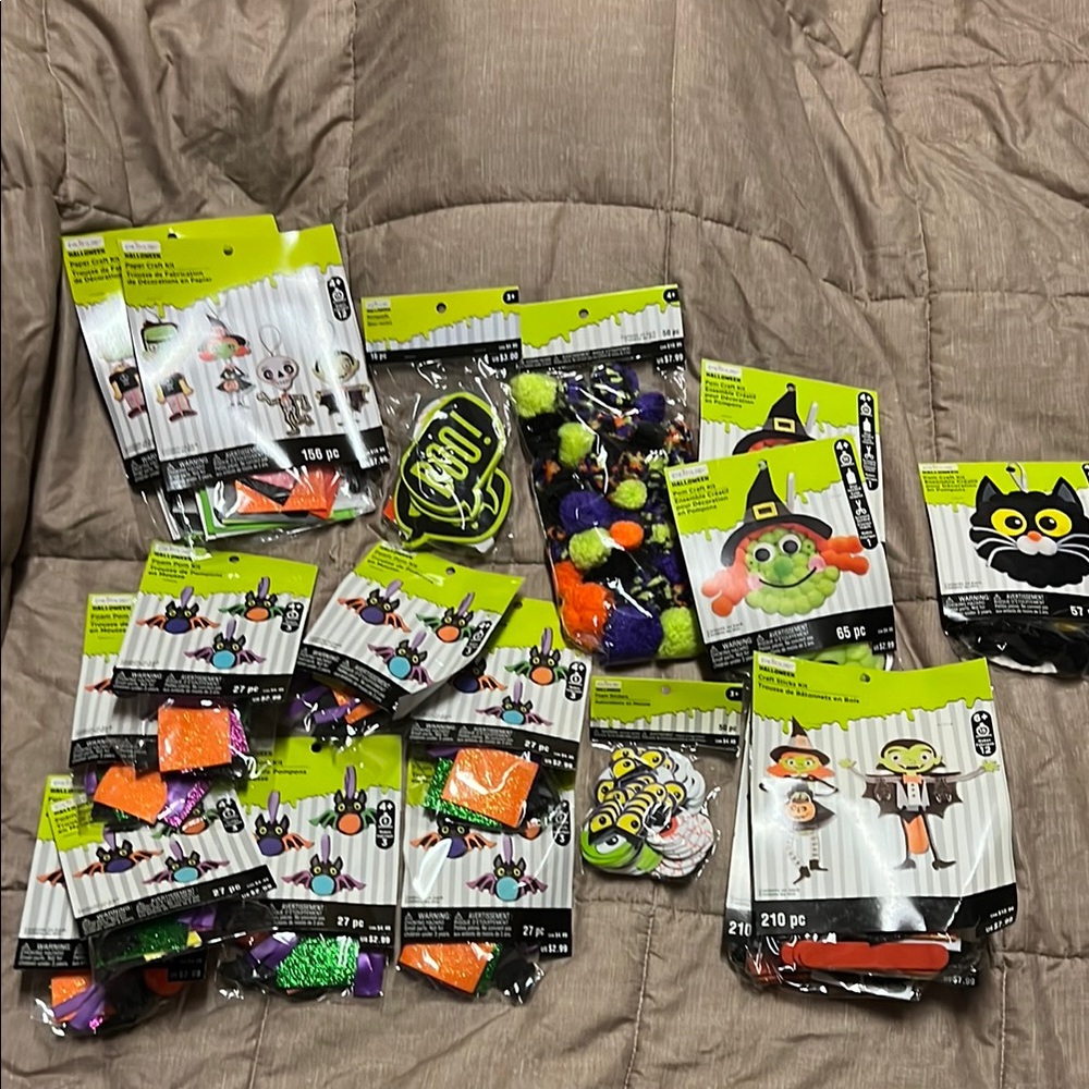 ALL NEW Halloween Lot of Craft Supplies and Craft Kits Bundle